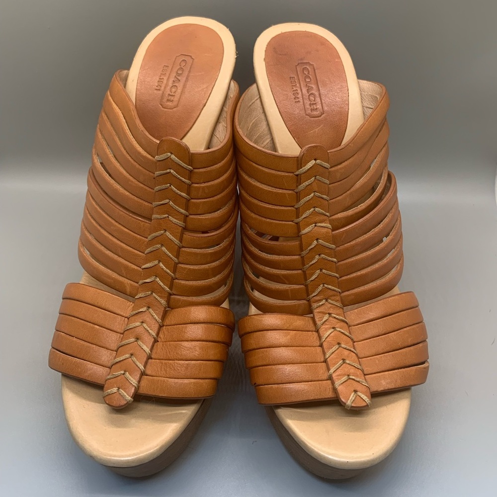 Size 10 Coach leather wedge